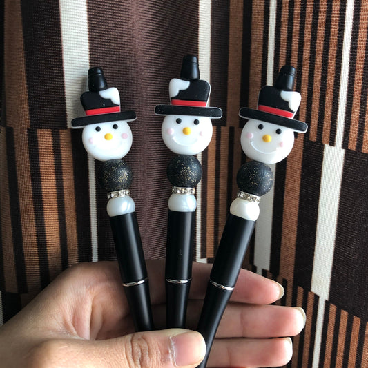 "Frosty The Snowman" Winter Themed Beaded Pen