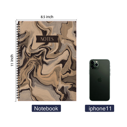 Coffee Marble Notebook (from "Sip of Coffee" Collection) Spiral Lined Notebook, 8.5 x 11in