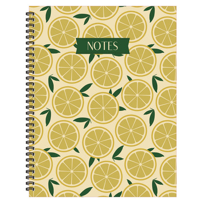 Sliced Lemons Spiral Lined Notebook, 8.5 x 11in