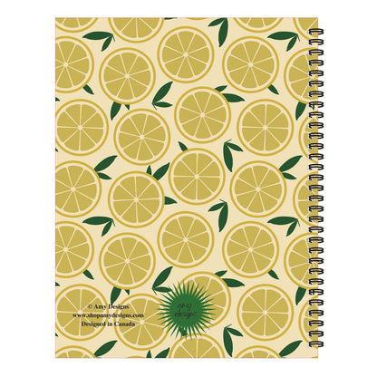 Sliced Lemons Spiral Lined Notebook, 8.5 x 11in