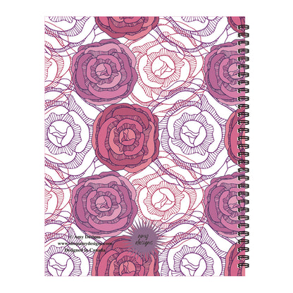 Graphical Floral Spiral Lined Notebook, 8.5 x 11in