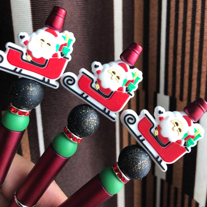 "Sleighin' Santa" Christmas Themed Beaded Pen