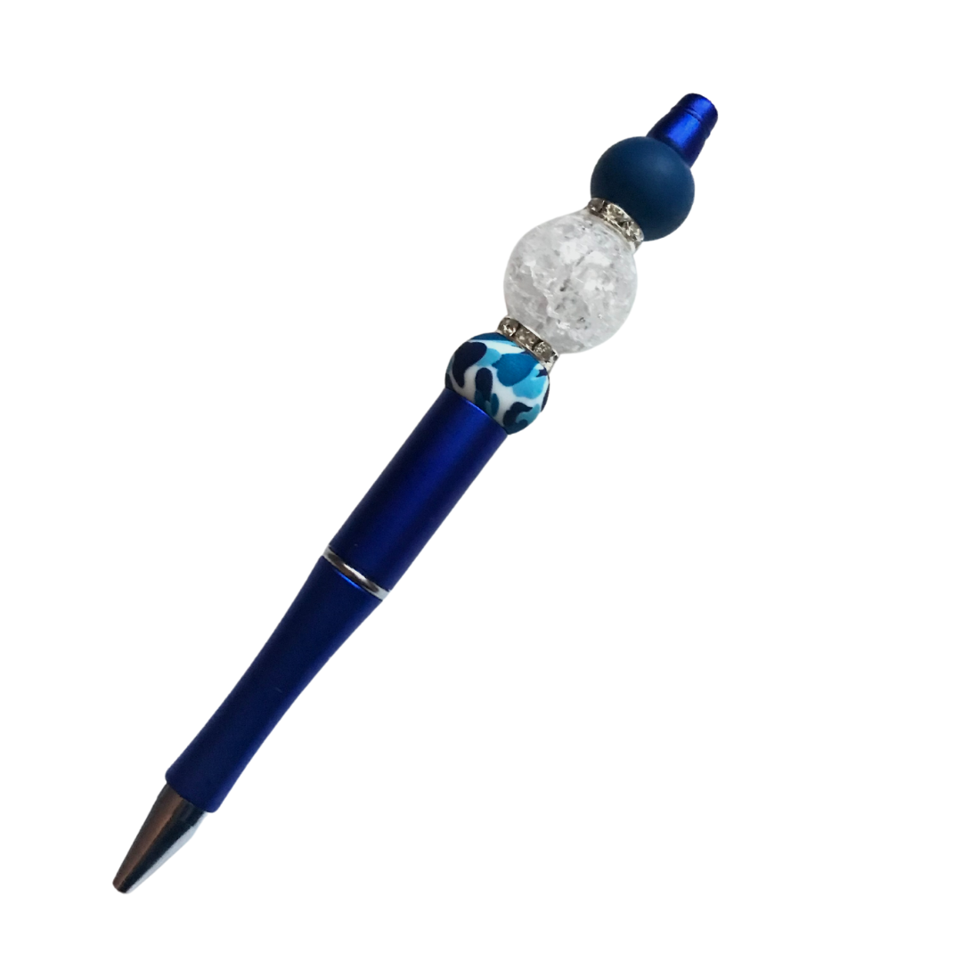 Crystal Blue Beaded Pen