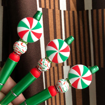 "Peppermint" Candy Beaded Pen