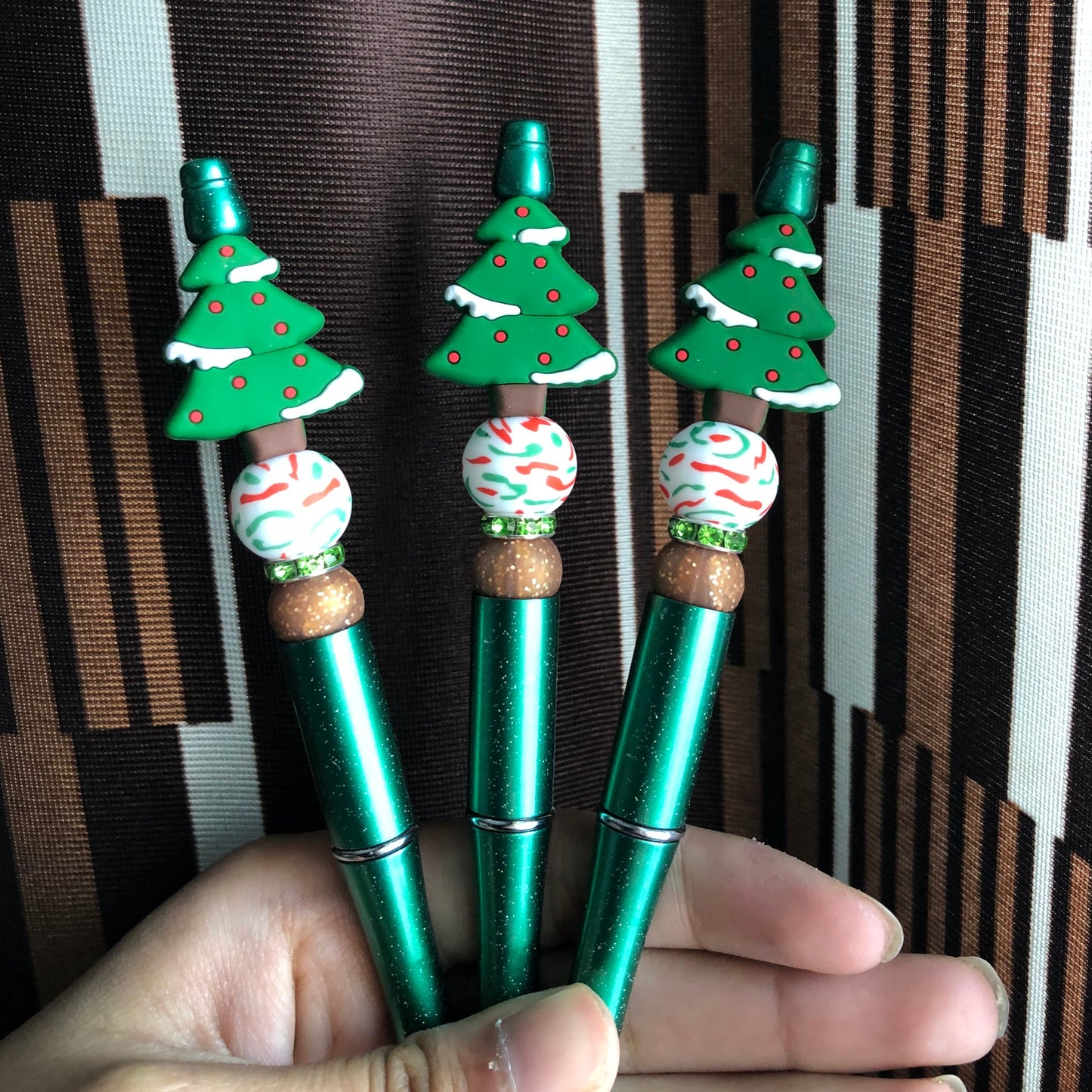 "Christmas Tree" Christmas Themed Beaded Pen