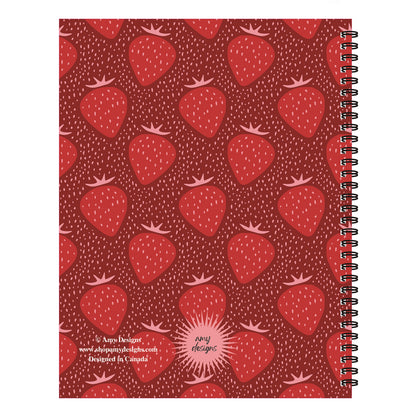 Juicy Strawberries Spiral Lined Notebook, 8.5 x 11in