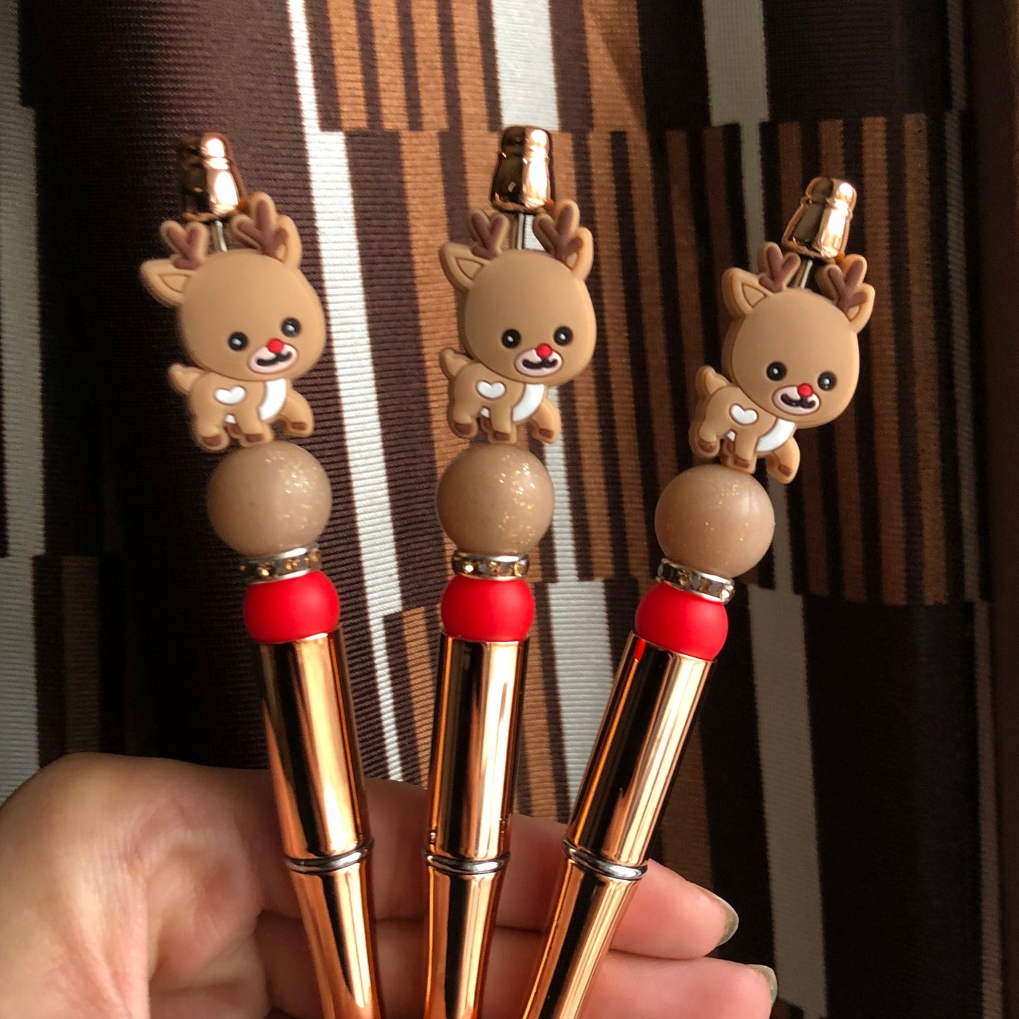 "Baby Reindeer" Christmas Theme Beaded Pen