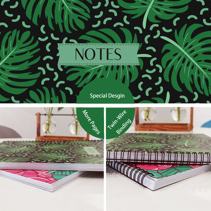 Leafy Leaves Spiral Lined Notebook, 8.5 x 11in