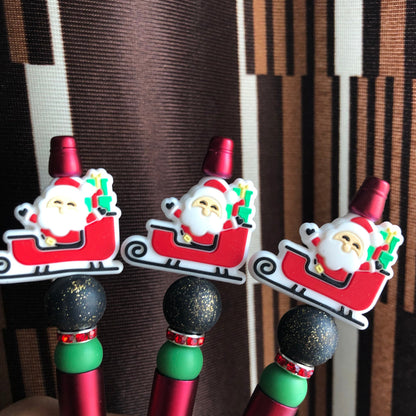 "Sleighin' Santa" Christmas Themed Beaded Pen