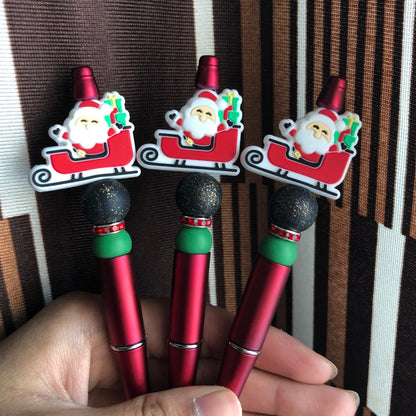 "Sleighin' Santa" Christmas Themed Beaded Pen