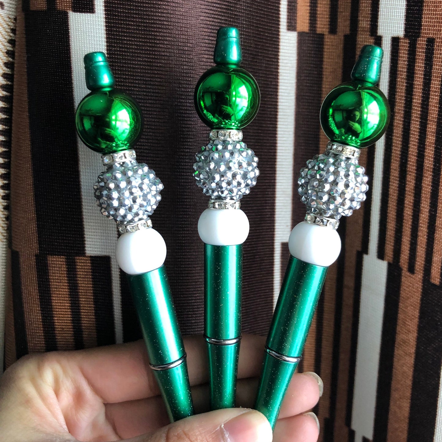 "Holly Jolly" Sparkling Green Beaded Pen