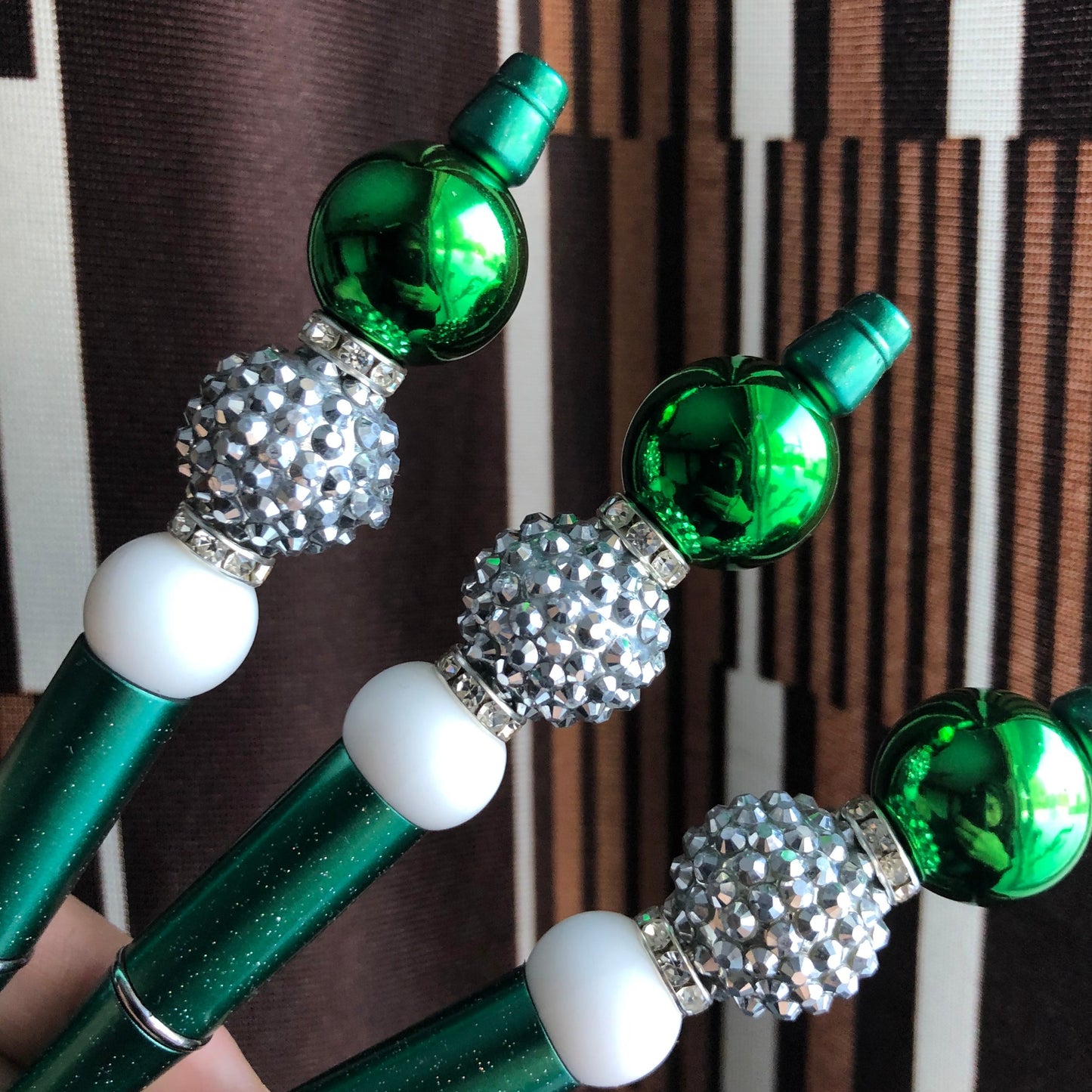 "Holly Jolly" Sparkling Green Beaded Pen