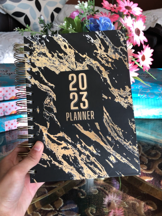 Golden Marble - 2023 Spiral Planner - A5 Size