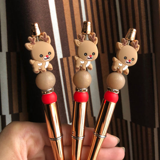 "Baby Reindeer" Christmas Theme Beaded Pen