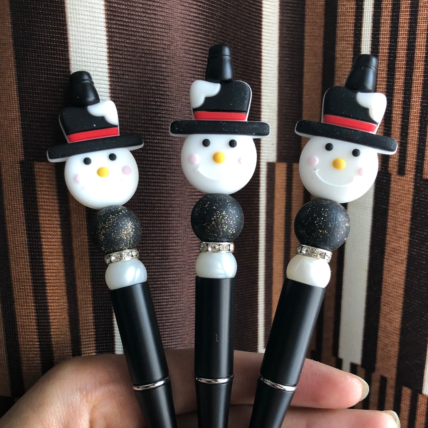 "Frosty The Snowman" Winter Themed Beaded Pen