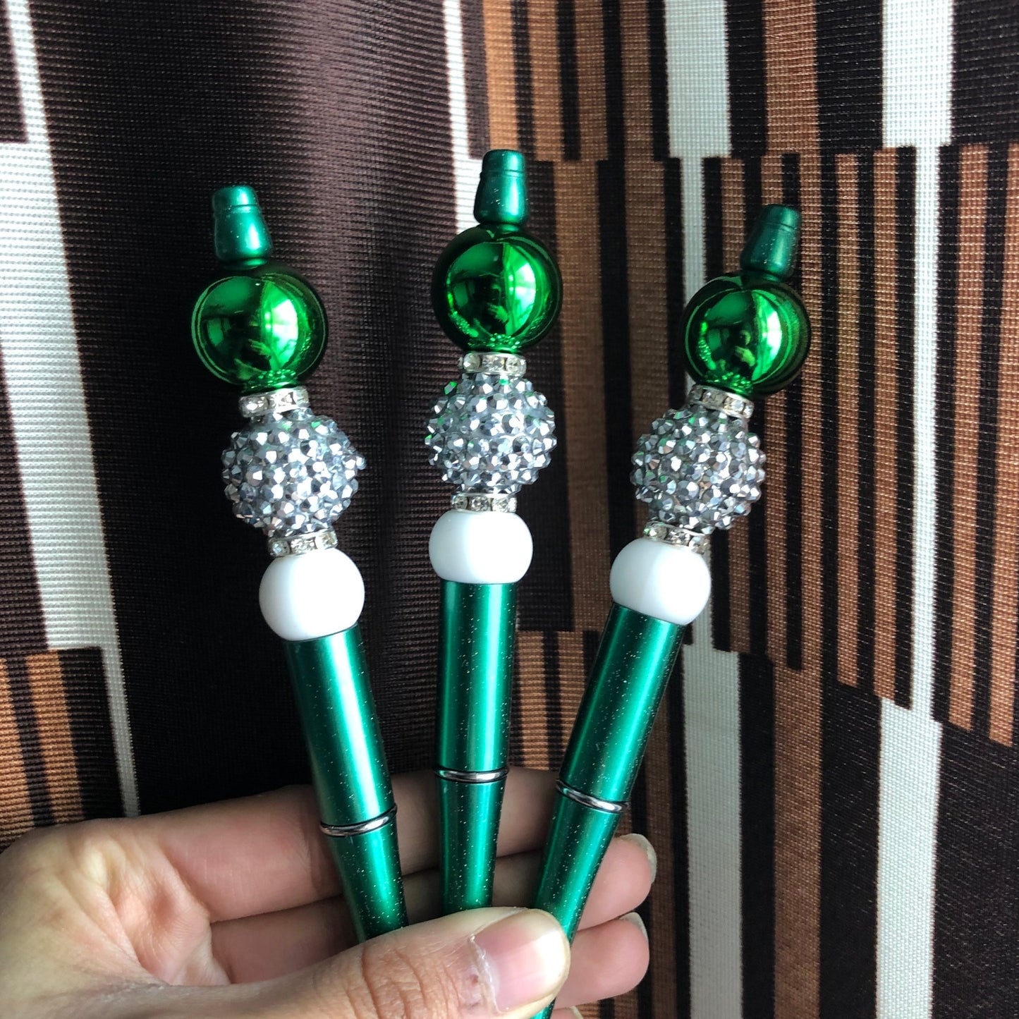 "Holly Jolly" Sparkling Green Beaded Pen