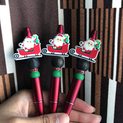 "Sleighin' Santa" Christmas Themed Beaded Pen