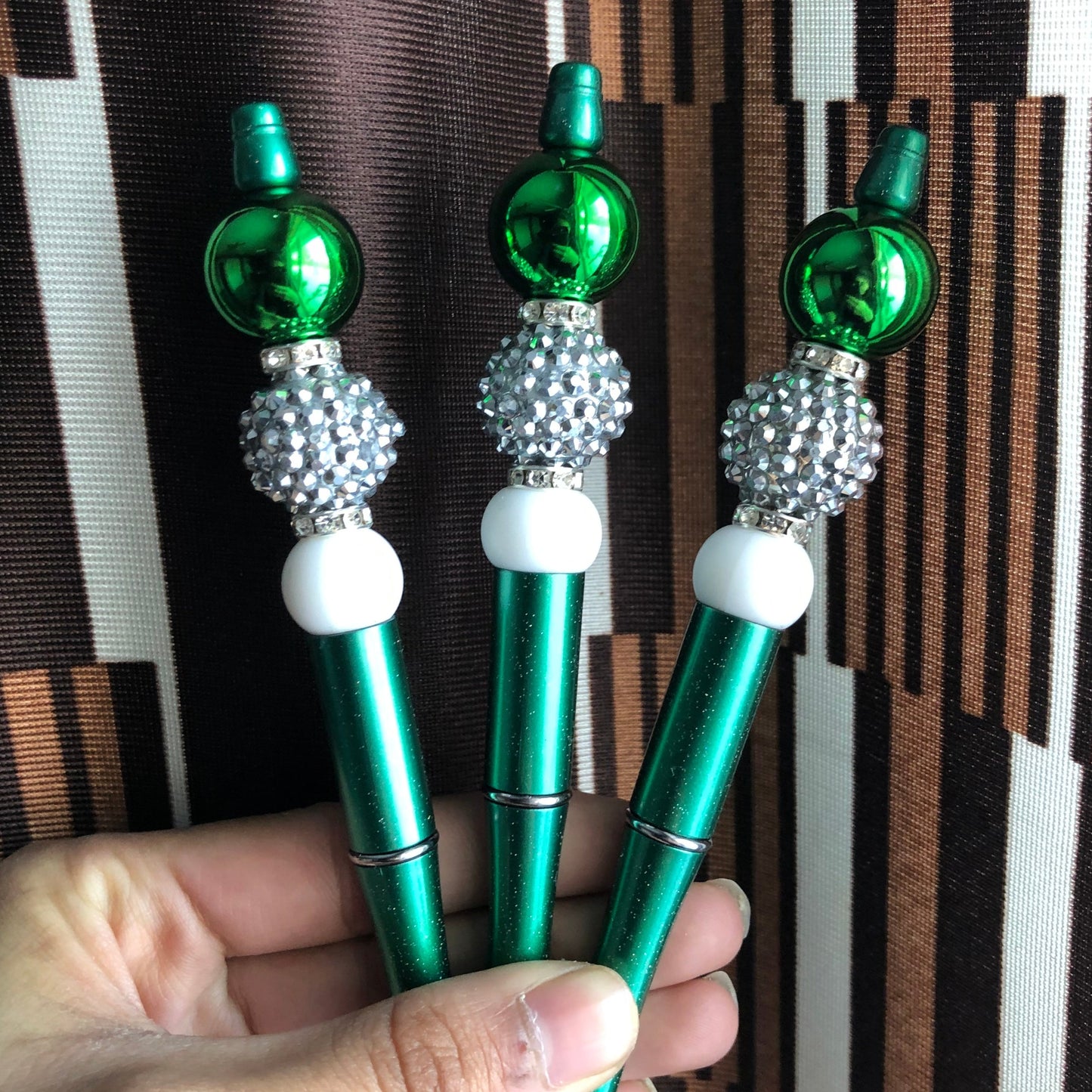 "Holly Jolly" Sparkling Green Beaded Pen