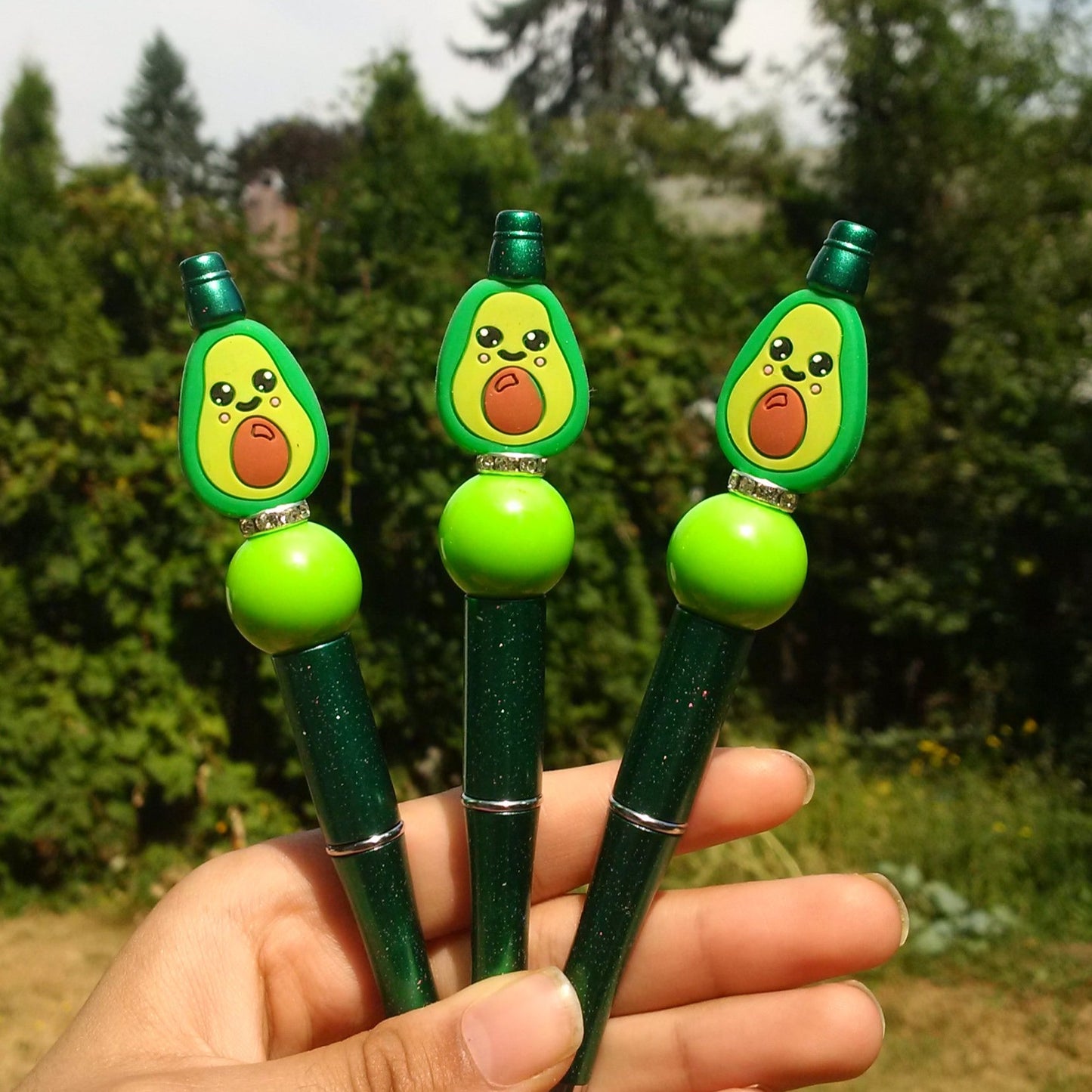 Green Avocado Beaded Pen