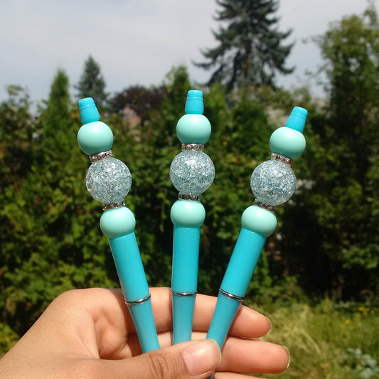 Eye-Catching Teal Beaded Pen