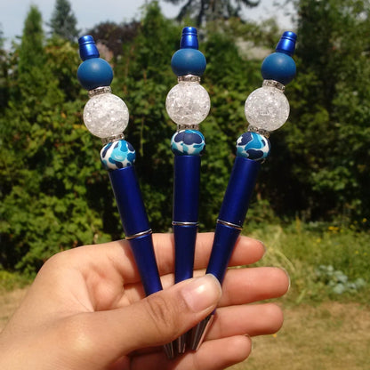 Crystal Blue Beaded Pen