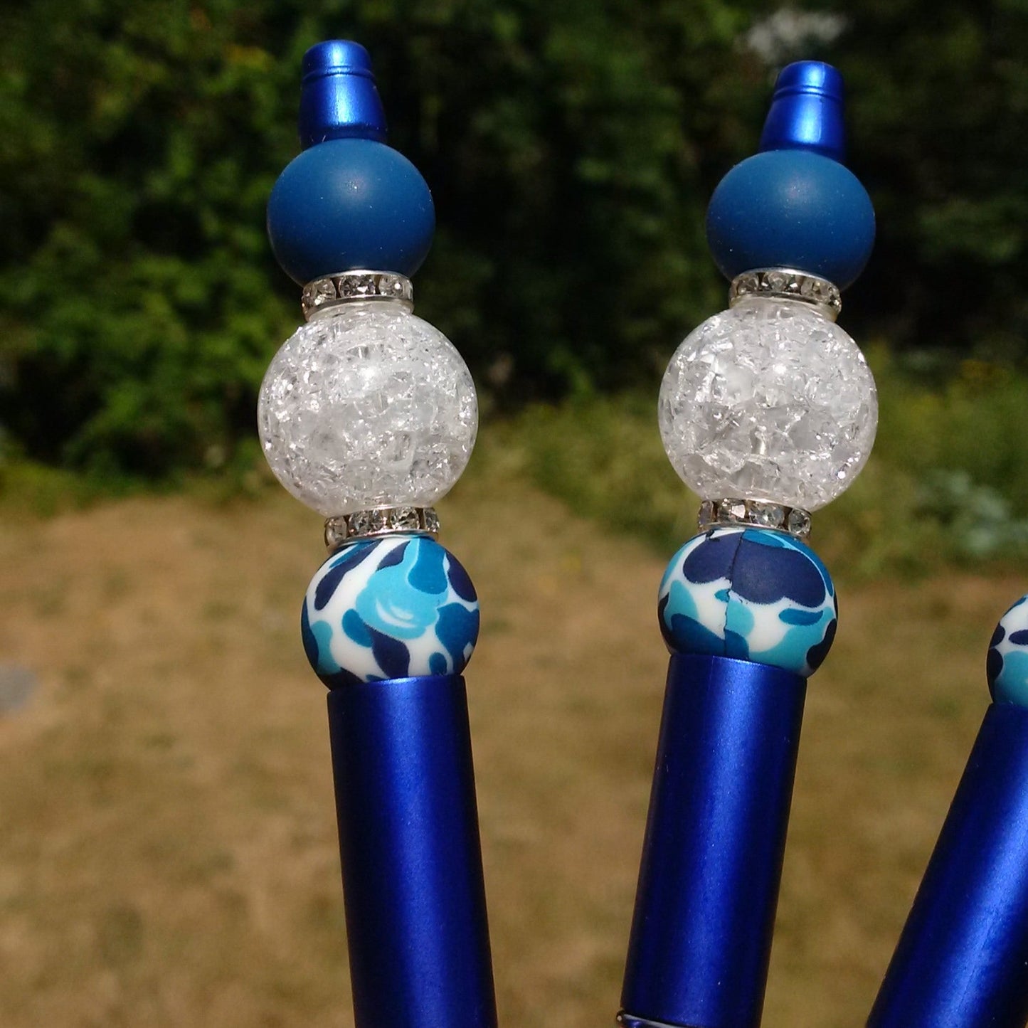 Crystal Blue Beaded Pen