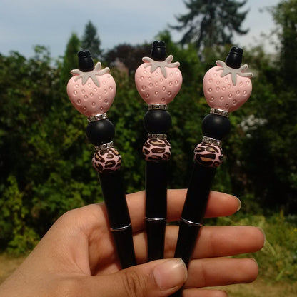 "Strawberry Burst" Beaded Pen