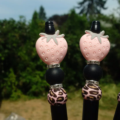 "Strawberry Burst" Beaded Pen