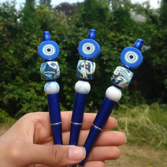 Evil Eye Fighter Beaded Pen