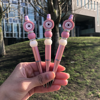 "Blush" Pink Evil Eye Beaded Pen