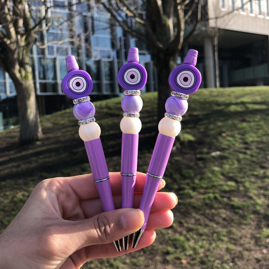 "Lavender" Purple Evil Eye Beaded Pen