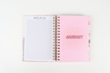 Creamy Pink Splatter - 2023 Spiral Planner - A5 Size