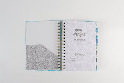 Blue Tye Dye - 2023 Spiral Planner - A5 Size