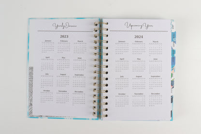 Blue Tye Dye - 2023 Spiral Planner - A5 Size