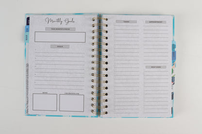 Blue Tye Dye - 2023 Spiral Planner - A5 Size