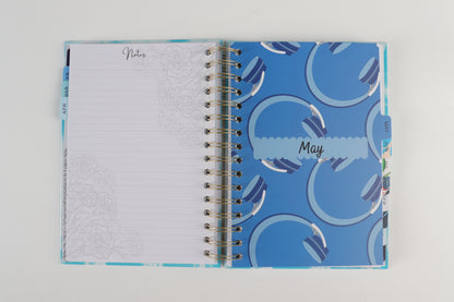 Blue Tye Dye - 2023 Spiral Planner - A5 Size