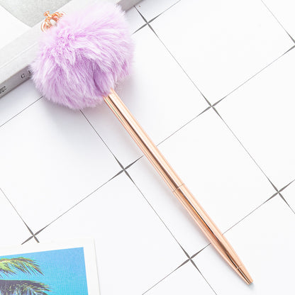 Rose Gold Ballpoint Puffball Pen